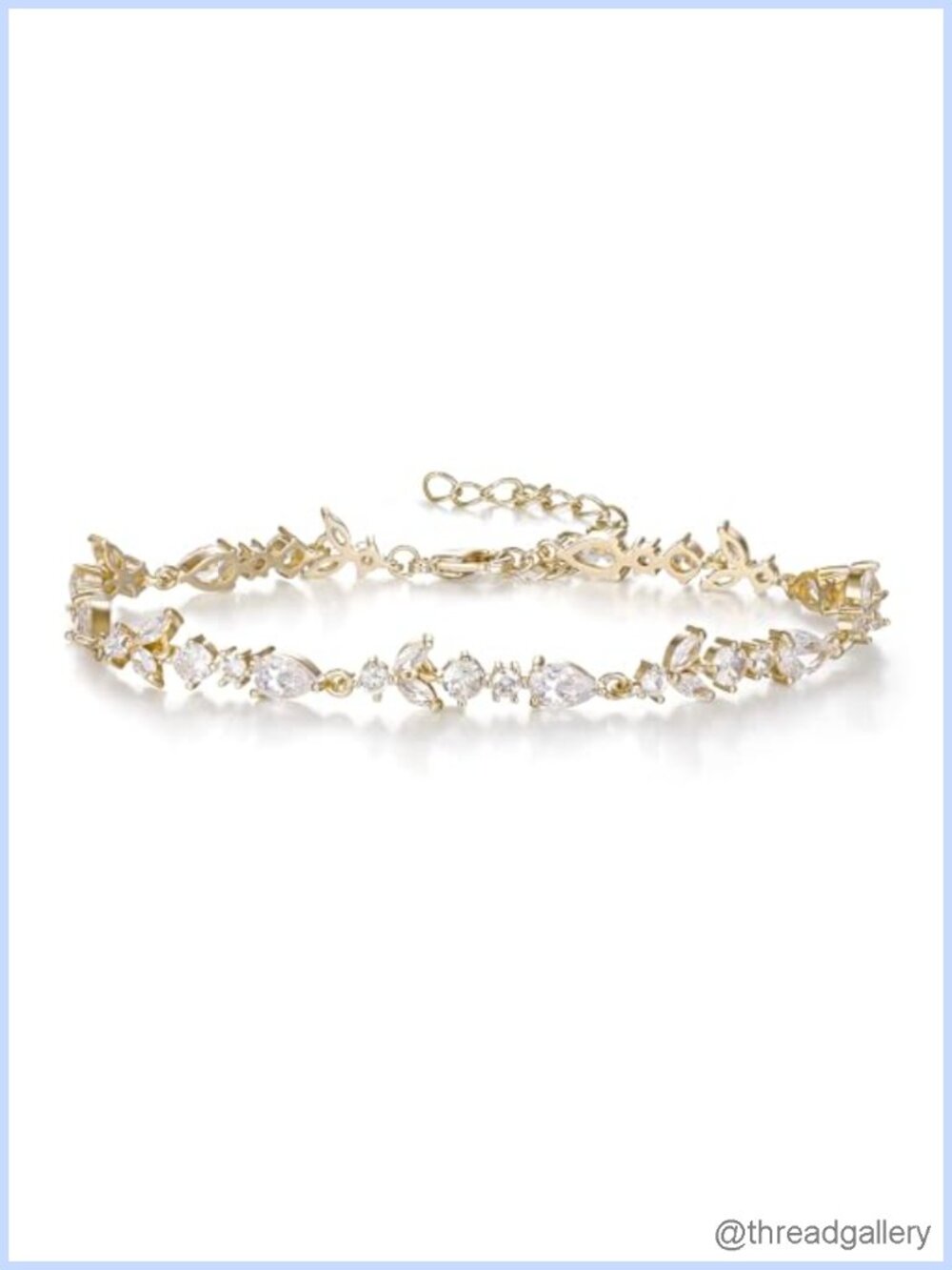CZ Tennis Bracelet for Women, Cubic Zirconia, Adjustable 7.5-9.1"